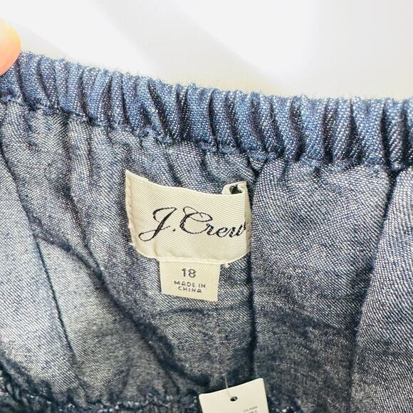 J.Crew NWT Dark Denim Puff Sleeve Square Neck Midi Dress Size 18 Milkmaid Cut - Picture 4 of 9